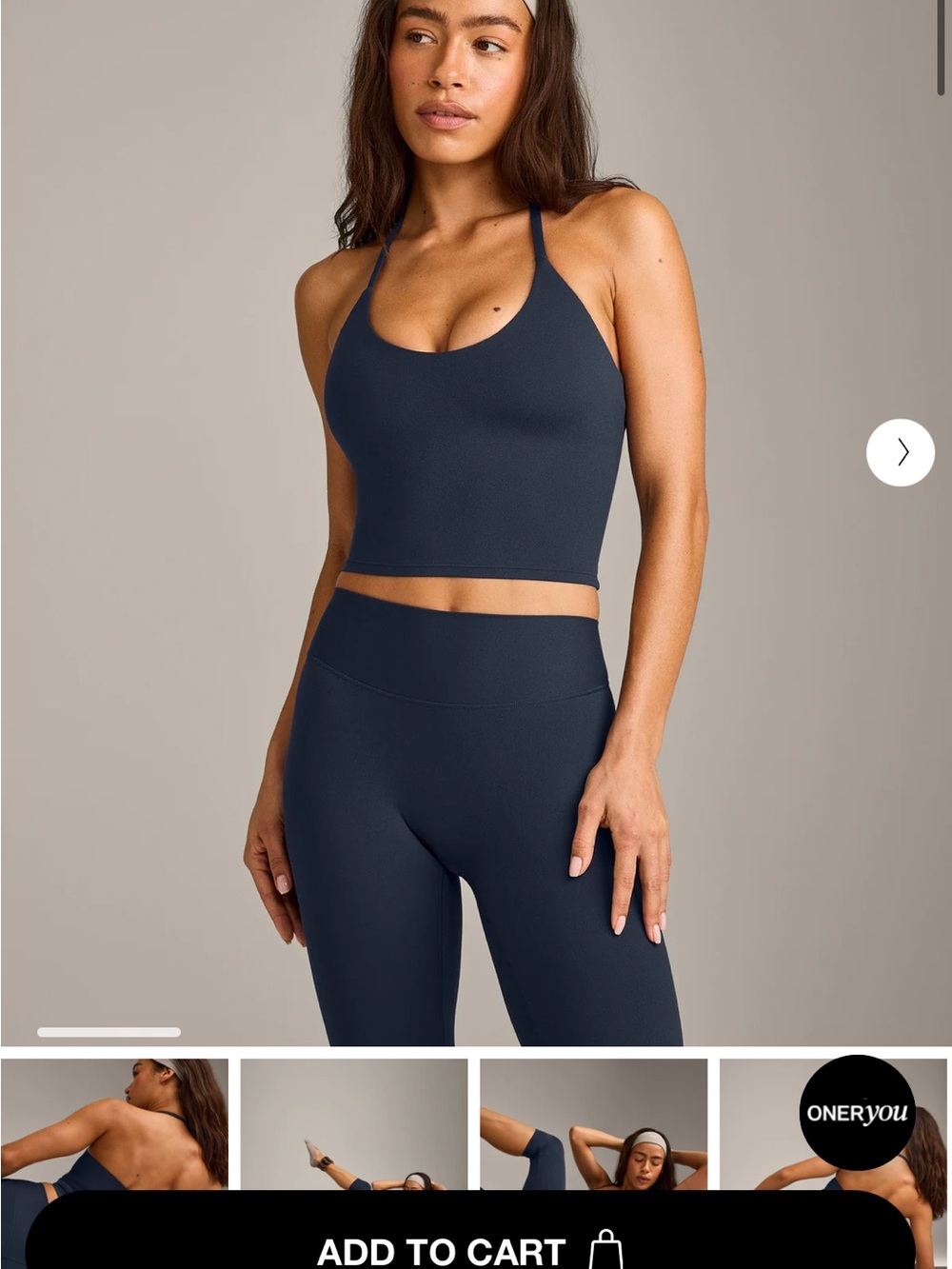 Soft motion oner active strappy halter neck mid tank top built in bra